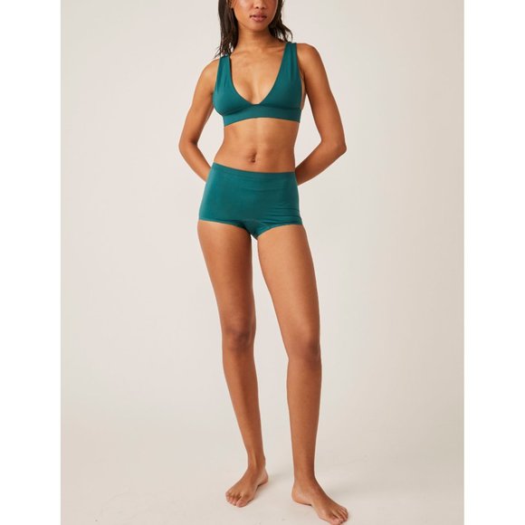 🎉LAST CHANCE🎉 FREE PEOPLE No Show Plunge Bralette / Evergreen - Picture 5 of 8